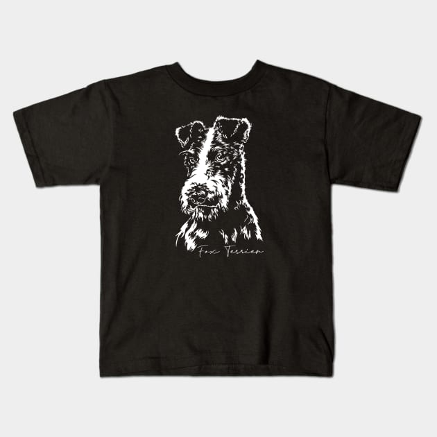 Fox Terrier dog Portrait Kids T-Shirt by wilsigns